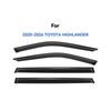 Window Visors Rain Guards for 2020-2026 Toyota Highlander, Out-Channel Window