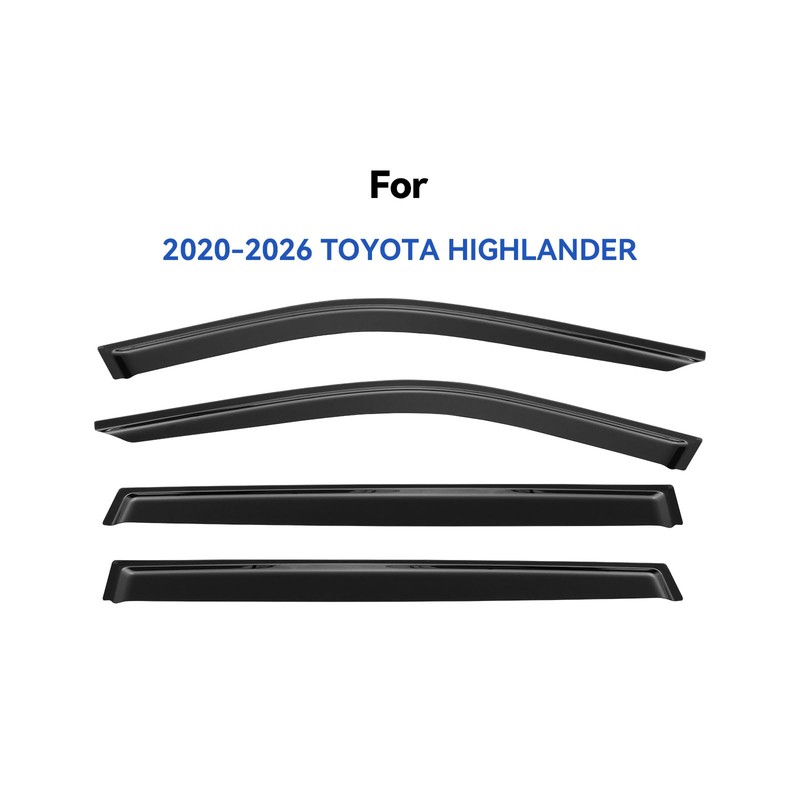 Window Visors Rain Guards for 2020-2026 Toyota Highlander, Out-Channel Window