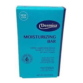 Dermisa Moisturizing Bar - Gentle Soap with Cocoa and Shea Butter - Hydrating Skin Cleanser - Cleansing Bar for All Skin Types - Face Soap - 3 oz