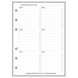 A6 Size Shopping List, for 6-Ring A6 Binders. Sheet Size 4.13" x 5.83" (105mm x 148mm). This is A European Standard A6 Size. Your A6 May BE Different. Please See Images.