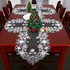 Simhomsen Towel Embroidered Snowflake Design White Table Runner for Christmas