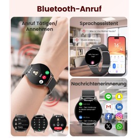 LIGE Smartwatch for Women with 2 Bands, 1.43 Inch AMOLED Touch Screen Fitness Watch, Sports Smart Watch with Phone Function 100+ Sports Modes Calories IP68 Waterproof iOS Android Fitness Tracker