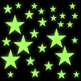 Glow in The Dark Ceiling Star Sticker 27 Pcs Glow in The Dark Star Stickers Glows Stickers Large Glowing Stars for Bedroom 3D Room Wall Decor Ceiling Stars Room Wall