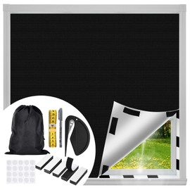 ueslwser 300X145CM Blackout Blinds for Windows, 100% Blackout Blinds Stick On for Windows Fits Any Size Shape, Portable No Drill Blinds Blackout for Bedroom, Travel RV Car, Loft, Indoor