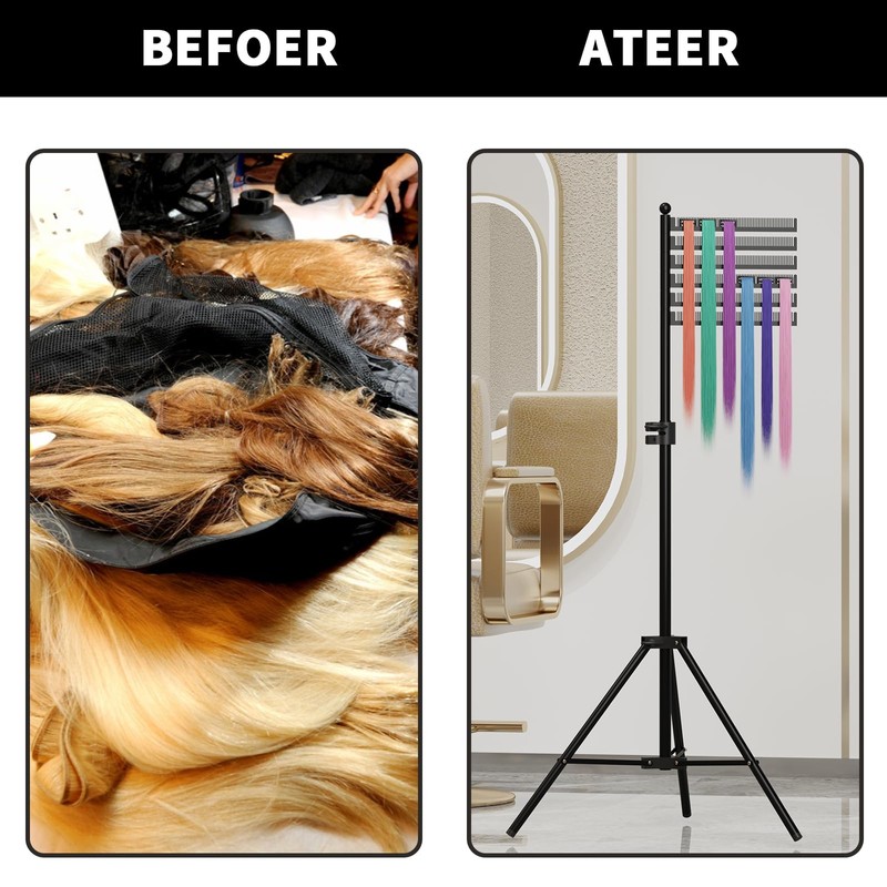 ikare Hair Extension Holder Tripod - Height Adjustable Braiding Rack