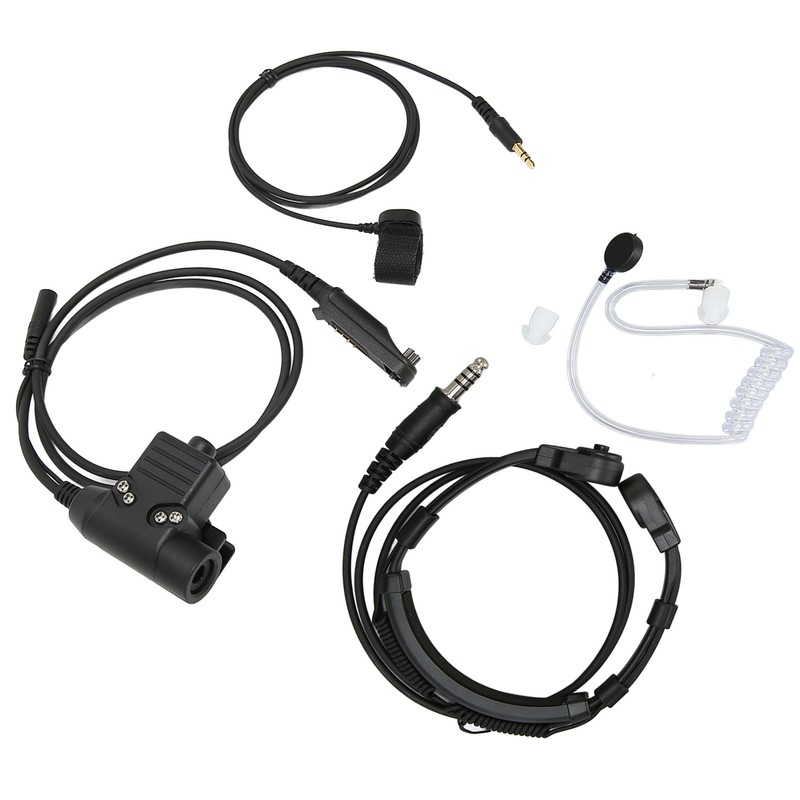 Throat Mic Headset 7.1mm Plug with PTT Adapter Push to