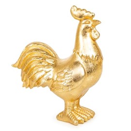 Logbuch-Verlag Large Gockel Figurine Rooster to Stand Up Gold Elegant Easter Decoration Easter Decoration 18 cm
