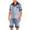 Ekouaer Men Silk Pajamas Set Button Down Satin Sleepwear 2