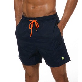 Rdruko Men's Quick Dry Water Shorts Lightweight Swim Trunks with Mesh Lining(Navy, CA M)