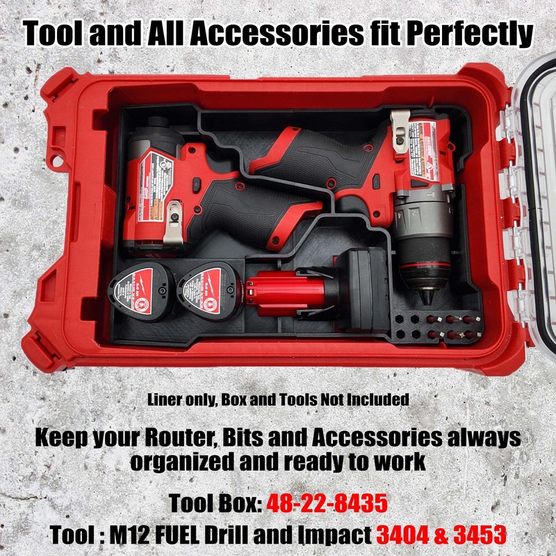 TidyTool Liner for M12 Fuel Drill Driver Impact and Milwaukee