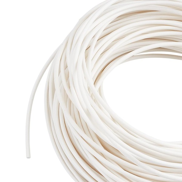 BENECREAT 40m Solid Foam Upholstery Cord 3mm White Solid PVC