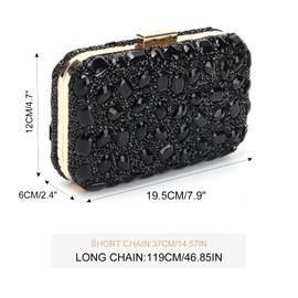 Fecialy Clutch Purses For Women Crystal Evening Bag Gemstone Handbag Formal Rhinestone Purse For Wedding Party