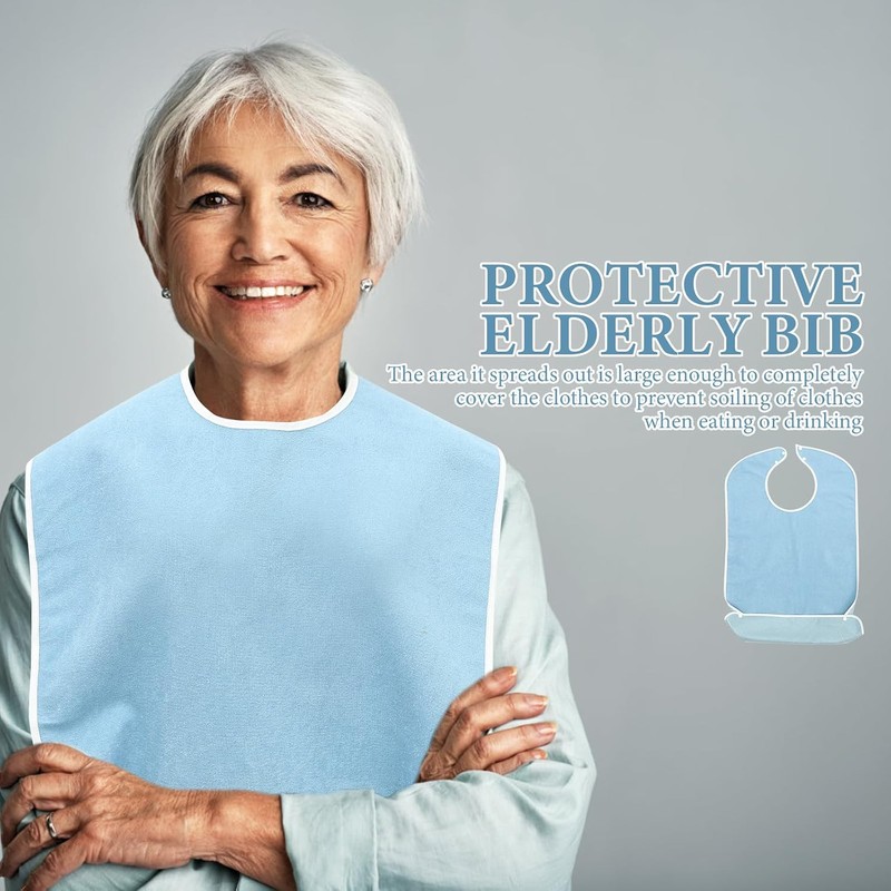 minkissy Babero Protector para Adultos Mayores de Toalla de Fibra