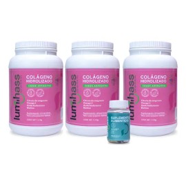 Colágeno Lumihass 3 Botes Sabor Arándano | Omega 3 + Biotina