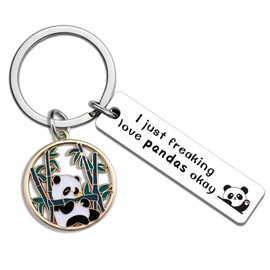 Ibiwe Funny Panda Gifts Keychain for Girls Animal Gifts for Panda Lovers Gift for Women Cute Panda Bear Keyring for Friends Girls Graduation Birthday Gift