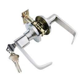 Qrity External Door Handles Internal Door Locks with Keys, Bedroom Bathromm Door Handles Lock with Keys, Silver, Zinc Alloy Locks