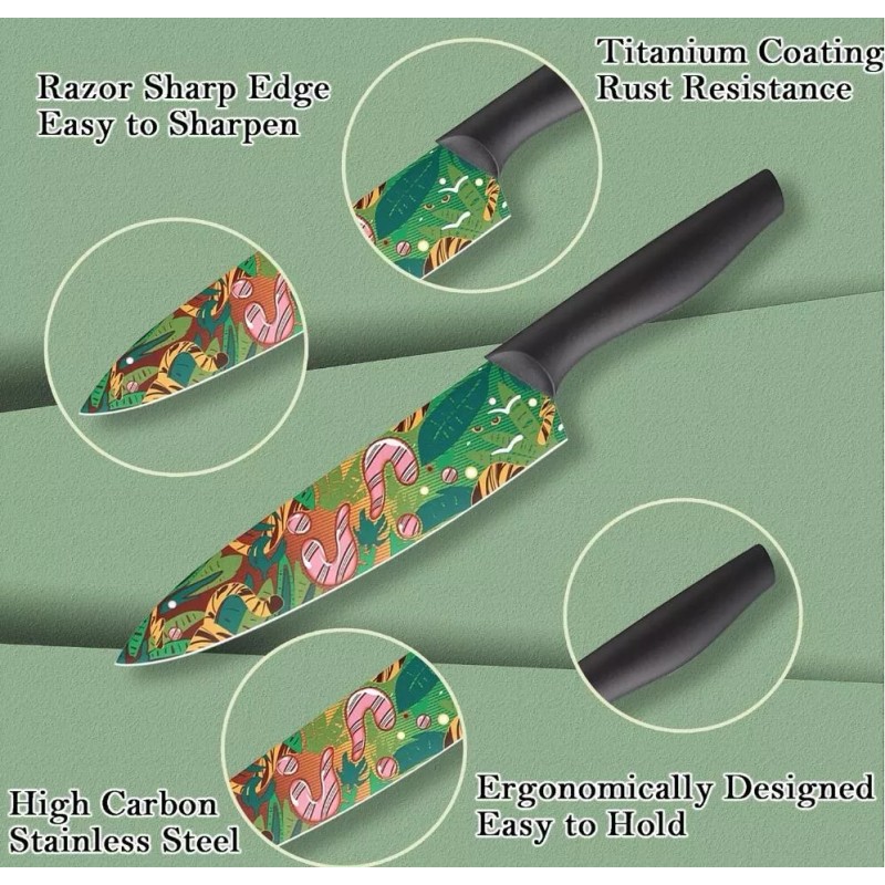 Marco Almond Knife Set - 6 Stainless Steel Kitchen Knives