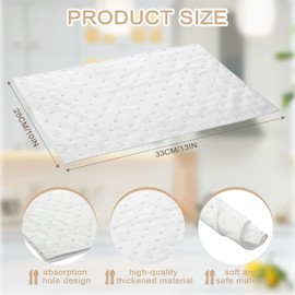 Hoolerry Oil Absorbent Pads Weight Dimpled Pad Garage Accessories Water Absorbent Mat Oil Spill Mat for Absorbing Protecting Home Garage Basement(9.8 x 13 Inch,White,100 Pcs)