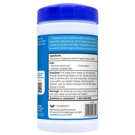 The Pharma-C Company Witch Hazel Wipes [40 Wipes] - Daily Toner & Astringent Cleansing Cloths For Face