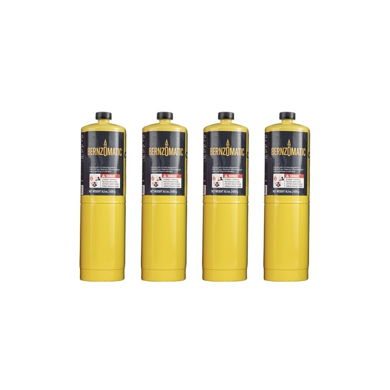 (4) 14.1 oz Bernzomatic Pre-Filled MAP-Pro Gas Torch Style Cylinder
