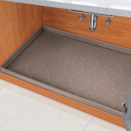 SIKADEER 31" x 19" Under Sink Mat Waterproof, Silicone Mat Kitchen Drawer Shelf and Cabinet Liner, Sink Protector for Kitchen Organizers and Storage, Boot Tray Pet Food Mats