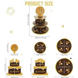 CLDTPATS 3 Tier 40th Birthday Decorations for Men Women, 40th Birthday Cupcake Stand, Cupcake Holder Dessert Tower for 40th Anniversary Decorations