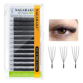 Extension De Pestañas Blister Nagaraku U 4d Mix Ymedida Aura