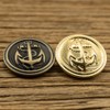 10Pcs Clothes Buttons - Metal Boat Anchor Pattern Sewing Buttons
