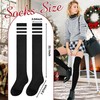 Zando 6 Pairs Striped Thigh High Socks for Women Striped