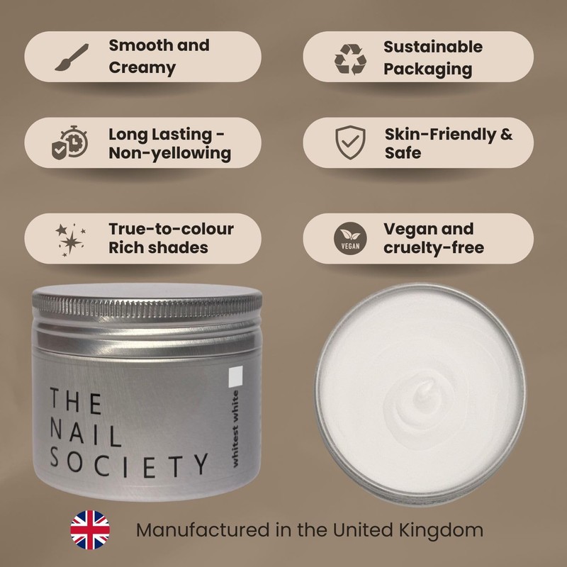 The Nail Society Acrylic Powder - 56g Whitest White -