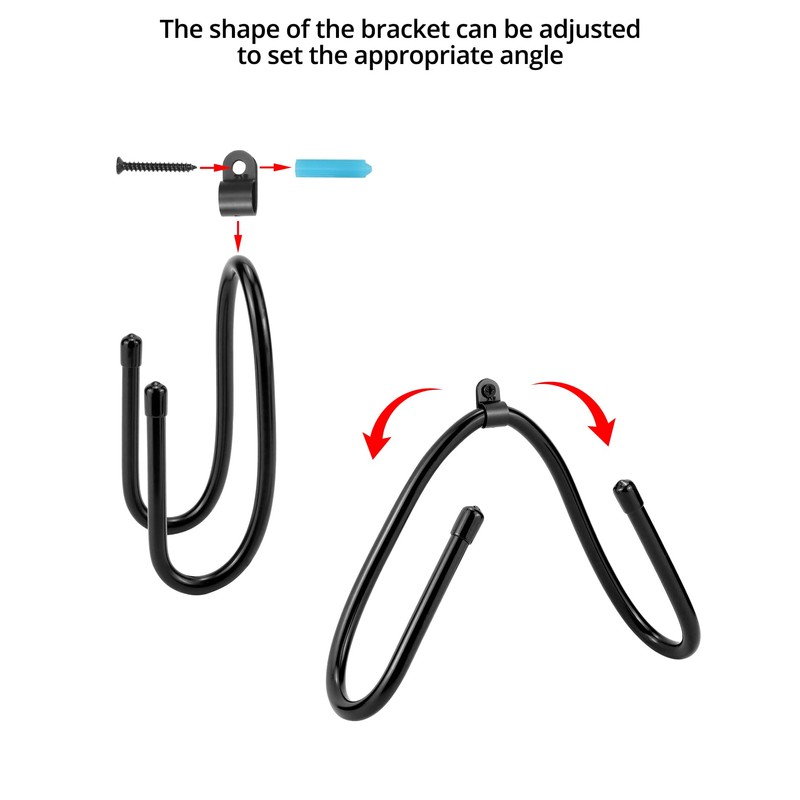 QWORK® Skateboard Hanger, Skateboard Wall Mount, 4 Pack, For Snowboards,