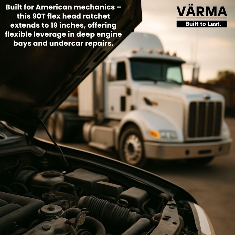 VÄRMA 3/8" Drive Ratchet – 10–13.8" 4-Stage Extendable Handle, 90T