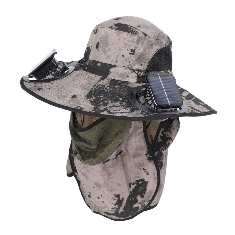 Wide Brim Solar Fan Hat Outdoor Fishing Sunscreen Quick Drying