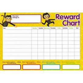 4 x Kids Reward Chart Includes 225 Childrens Stickers
