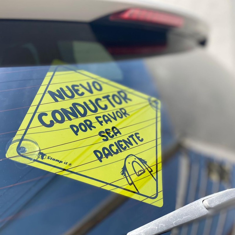 Stamp it Letrero de conductor nuevo
