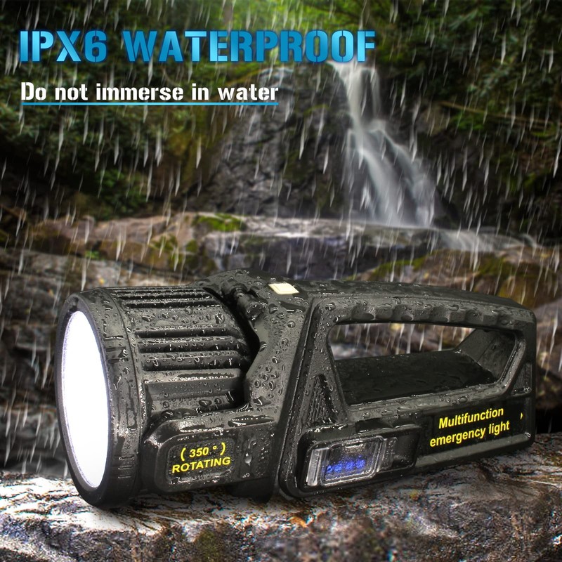 JSKNB Spotlight 3000000 Lumens, 9 Modes Rechargeable Led Spotlight Flashlight