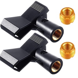 Microphone Holder, Microphone Clip Holder, Universal Microphone Holder, CuiCanfla 2 Adjustable Microphone Clips with 5/8 Inch Male to 3/8 Inch Female Screw Adapter for Secure Hold
