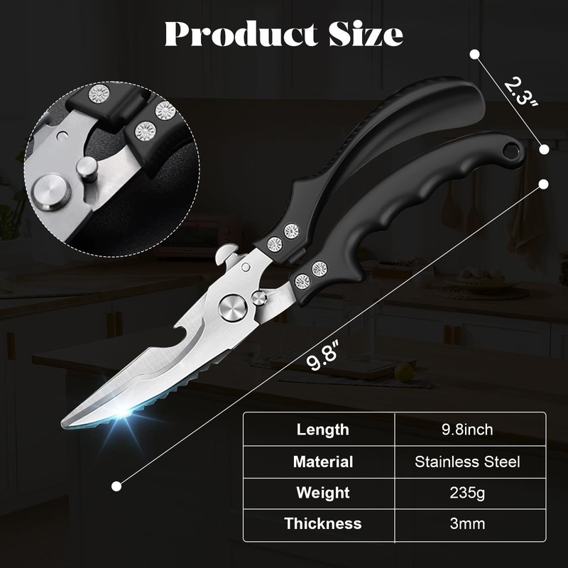 SiXing Kitchen Shears – Heavy Duty & Dishwasher Safe-Professional Stainless