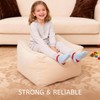 Kinevoli Square Corduroy Pouf Ottoman, Soft Fluffy Foot Stool with