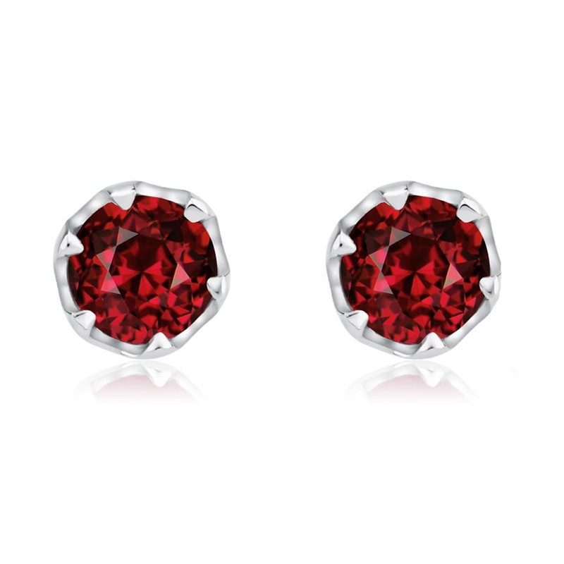 SILVEGO Women's Earrings 925 Sterling Silver with Real Garnet 6