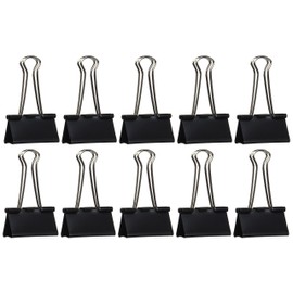 Rapesco FBC410B1 Foldback Clips 41 mm Large - Black [Pack of 10]