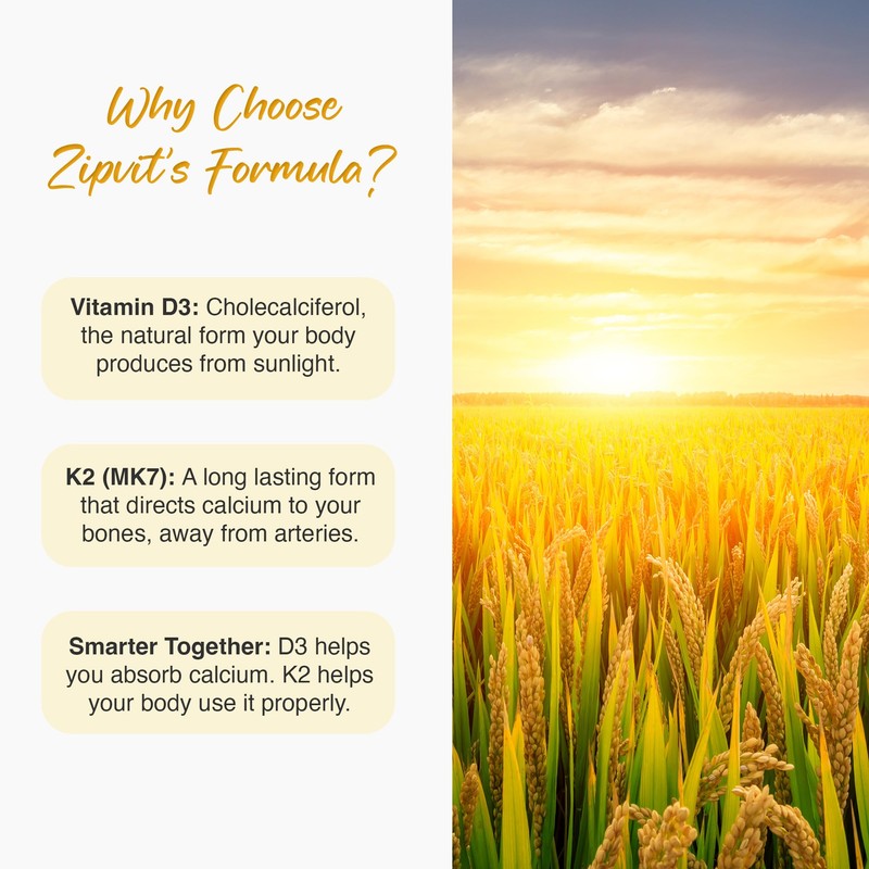 Zipvit Vitamin D3 4000 iu & Vitamin K2 MK7 100μg,
