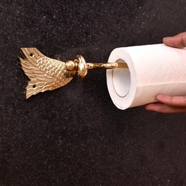 IndianShelf Premium Brass Swan Toilet Roll Holder Unique Bronze Bathroom Hardware Accessories Décor