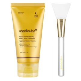 [medicube] Korean Collagen Mask Kojic Acid Turmeric Night Wrapping Mask Overnight Wrapping Mask, Morning Shed, Turmeric, Niacinamide, Vitamin C Skincare Skin Repair Comfort Pink Natural Moisture Soothing Glass Skin Hydrating Poreless Brightening Gel