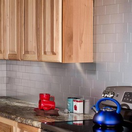 AULIGET 100-Piece Peel and Stick Backsplash Metal Tile, 3" x 6" Stick on Tiles for Backsplash Kitchen, Bathroom, Laundry Room, Camper, Fireplace