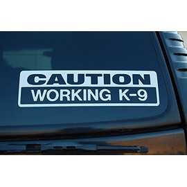 Caution Working K9 Sticker Vinyl Decal Choose Color & Size!! Police Service Dog Law Enforcement (V450) (10" X 3", Orange)