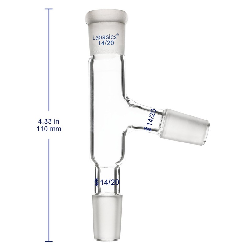 Labasics 3 Way Distilling Adapter with 14/20 Joints for Distillation