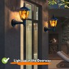 Dynaming 2 Pack Solar Flame Wall Lanterns Outdoor, Solar Powered
