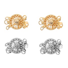 Hohopeti 4Pcs Sun Flower Jewelry Connector Clasps Multi Strand Bracelet Layering Clasps Unique Necklace Extenders Optimistic Design for DIY Accessories