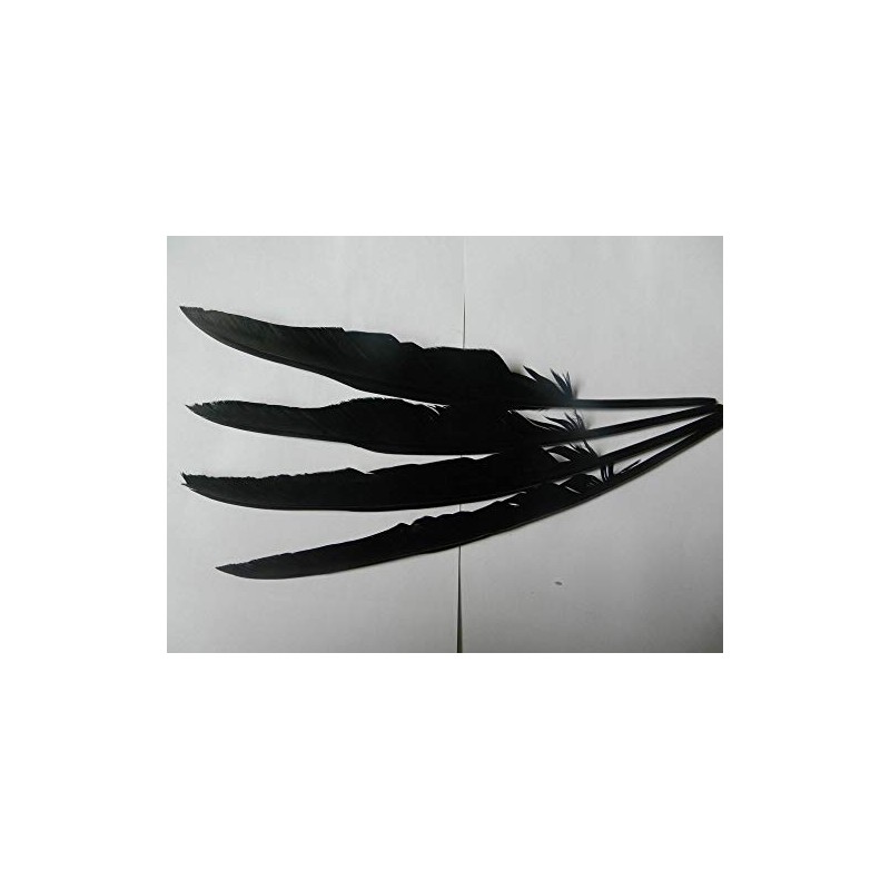 15pcs Black Raven Feather Handmade Craft Supplies Long Black Feather